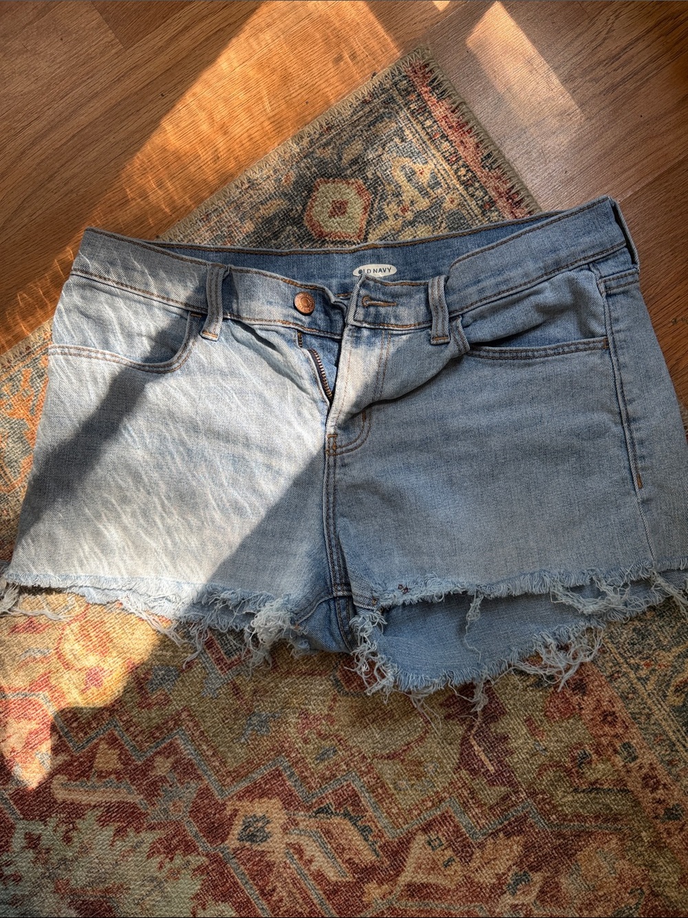 Old Navy Light Wash Denim Frayed Hem Shorts